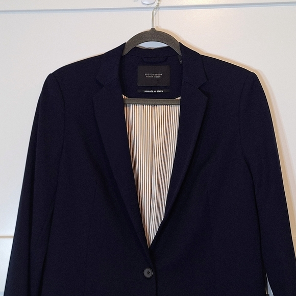 Scotch & Soda Maison Scotch Single Button Navy Blazer Lined XL Stretch Pockets - Picture 5 of 15